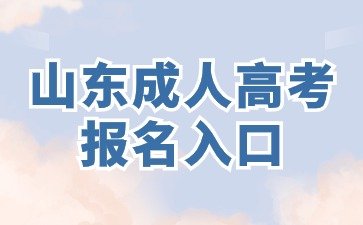2024年山东成人高考报名入口