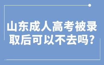 山东成人高考被录取后可以不去吗?